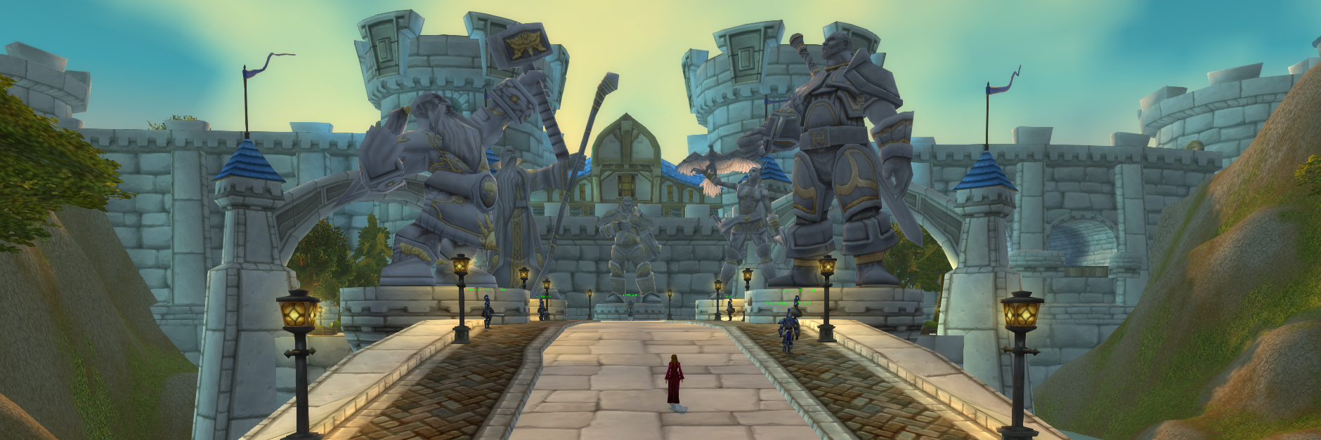 This is the entrance to the Alliance city Stormwind. Image by Jana Allmand-Zeman